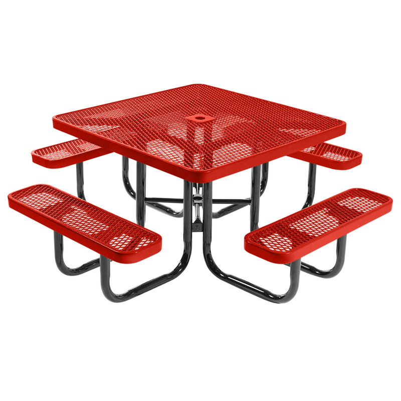 Load image into Gallery viewer, All-Weather Square Metal Outdoor Picnic Tables
