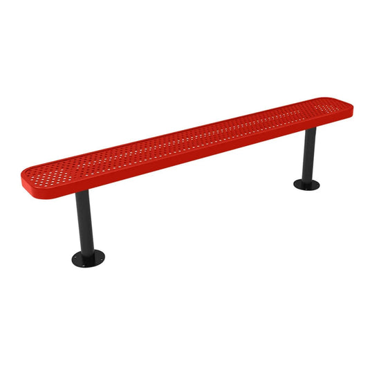6FT Commercial Park Bench without Back, Surface Mount Frame