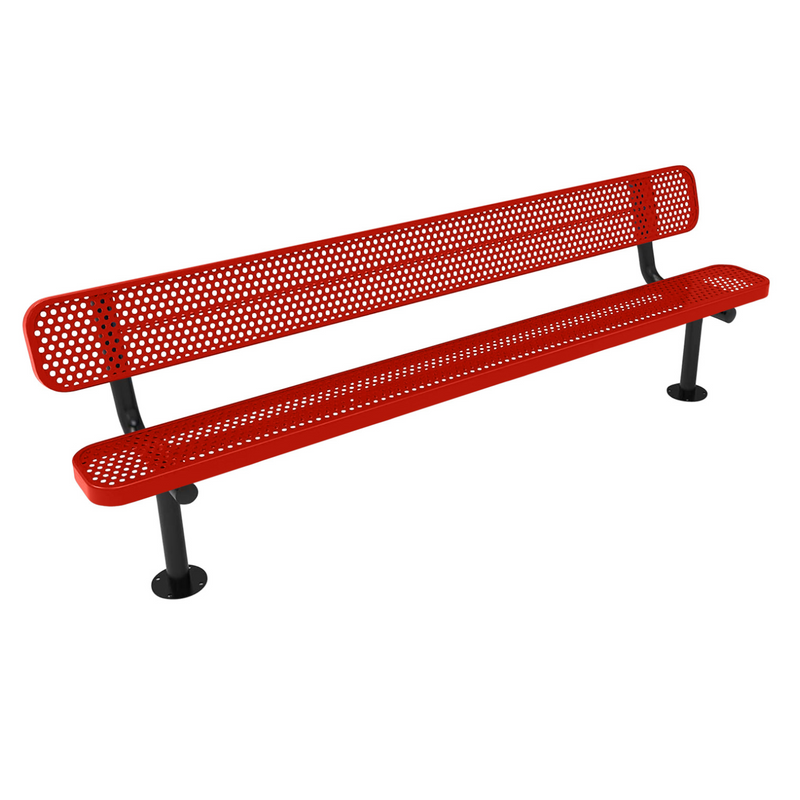 Load image into Gallery viewer, All-Climate Punched Steel Park Bench with Surface Mount Frame
