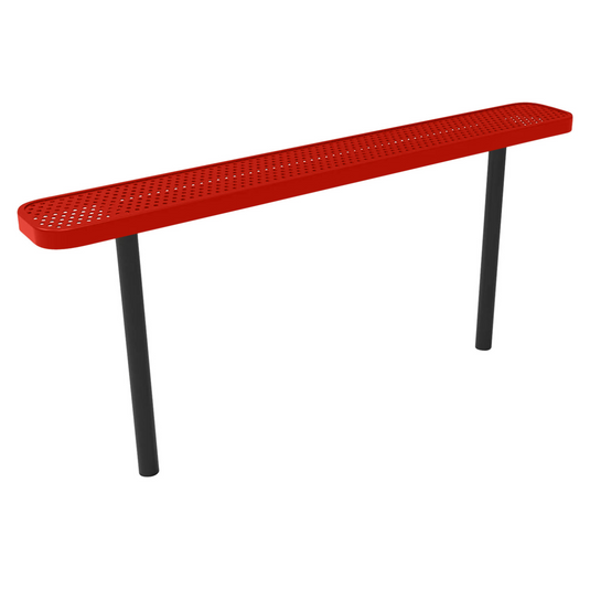 Punched Steel Park Bench with Inground Mount Frame