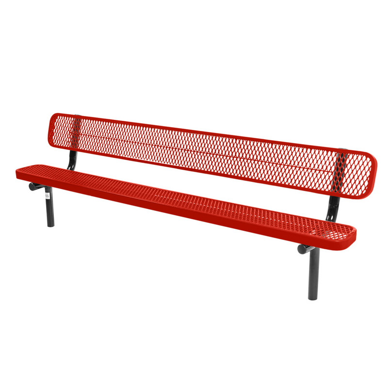 Load image into Gallery viewer, Industrial Expanded Metal Park Bench with Inground Mount Frame
