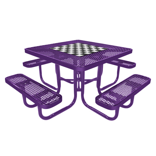 Game-Edition Square & Round Outdoor Picnic Table With Colored Frame