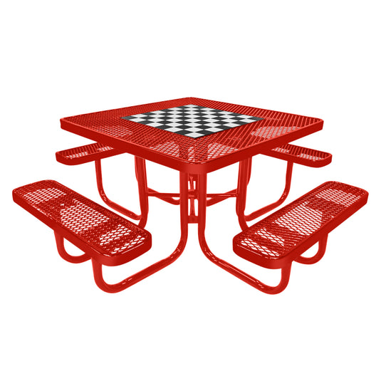Game-Edition Square & Round Outdoor Picnic Table With Colored Frame