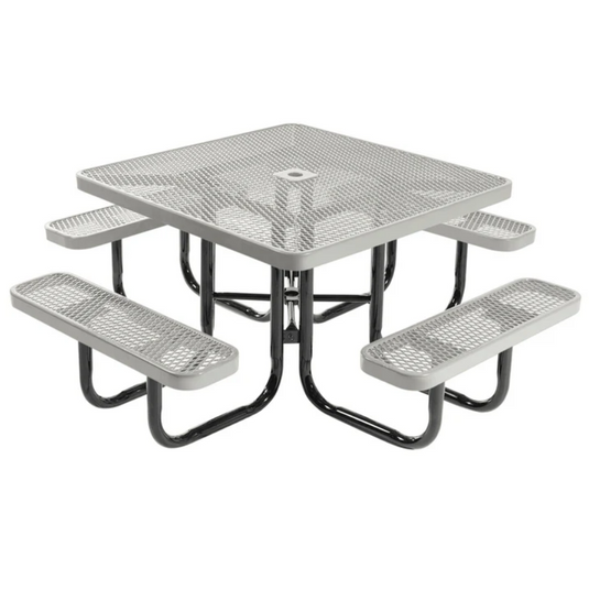 Square Metal Outdoor Picnic Table