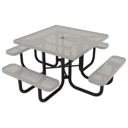 Square Metal Outdoor Picnic Table