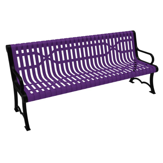 Slatted Steel Garden Bench