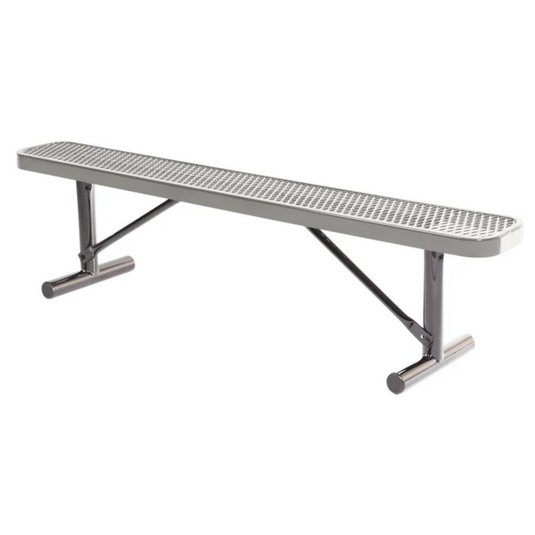 All-Weather Punched Steel Park Bench with Portable Frame