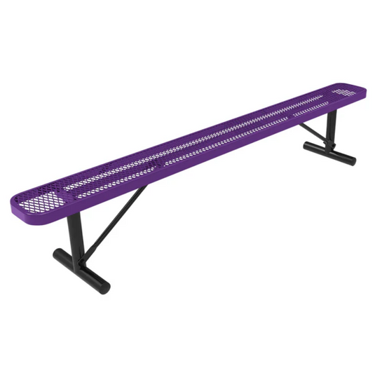 All-Weather Punched Steel Park Bench with Portable Frame