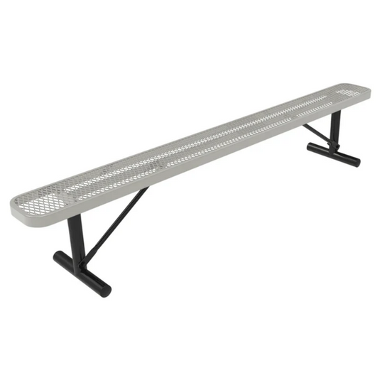 All-Weather Punched Steel Park Bench with Portable Frame