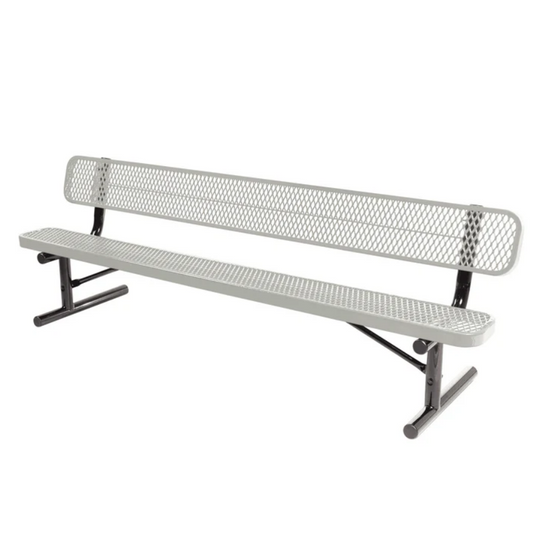 All-Weather Punched Steel Park Bench with Portable Frame