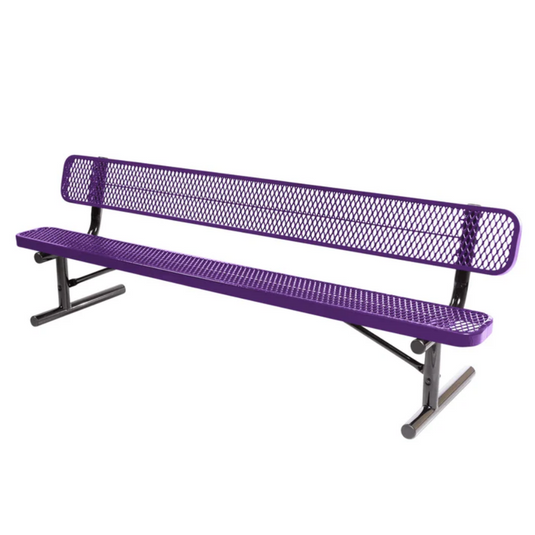 All-Weather Punched Steel Park Bench with Portable Frame