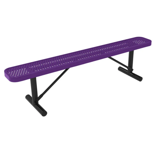 All-Weather Punched Steel Park Bench with Portable Frame