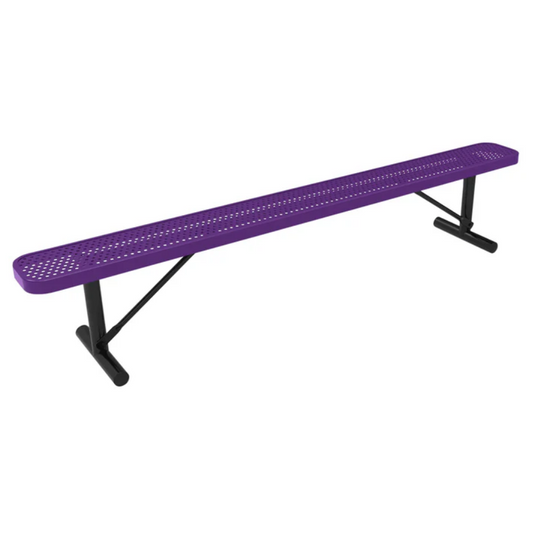 All-Weather Punched Steel Park Bench with Portable Frame