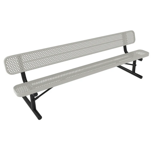 All-Weather Punched Steel Park Bench with Portable Frame