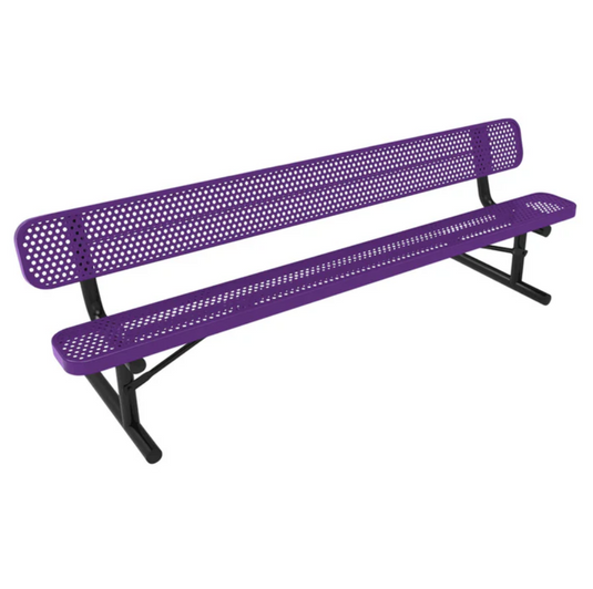 All-Weather Punched Steel Park Bench with Portable Frame