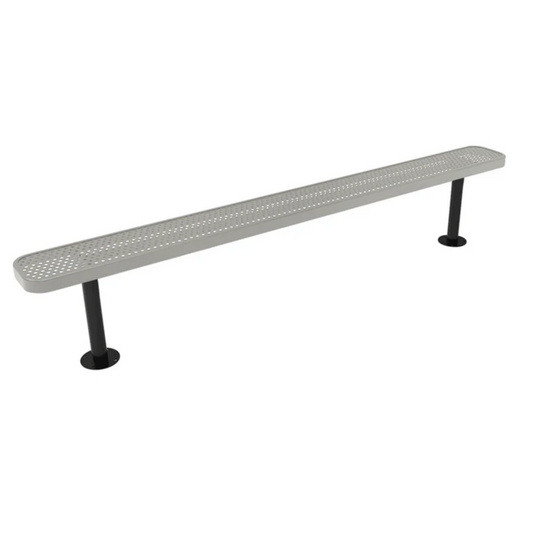 All-Climate Punched Steel Park Bench with Surface Mount Frame