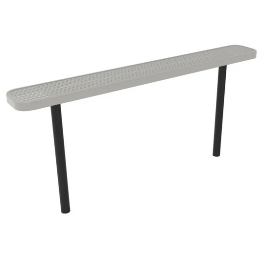 Punched Steel Park Bench with Inground Mount Frame