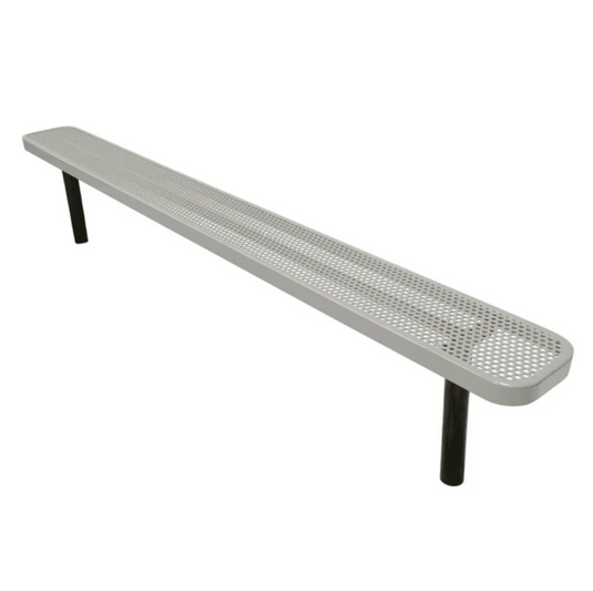 Punched Steel Park Bench with Inground Mount Frame