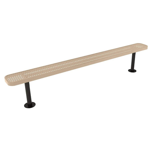 8FT Commercial Park Bench without Back, Surface Mount Frame