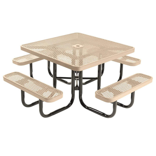 46" Square Metal Outdoor Picnic Table