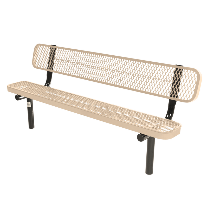 Load image into Gallery viewer, Industrial Expanded Metal Park Bench with Inground Mount Frame
