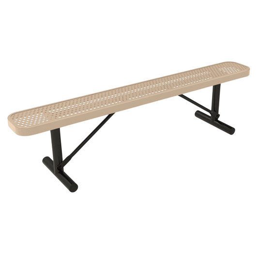 All-Weather Punched Steel Park Bench with Portable Frame