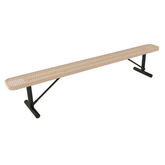 All-Weather Punched Steel Park Bench with Portable Frame