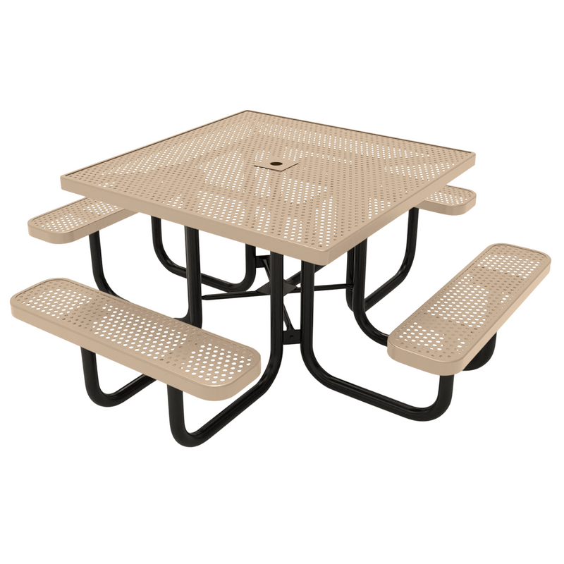 Load image into Gallery viewer, All-Weather Square Metal Outdoor Picnic Tables
