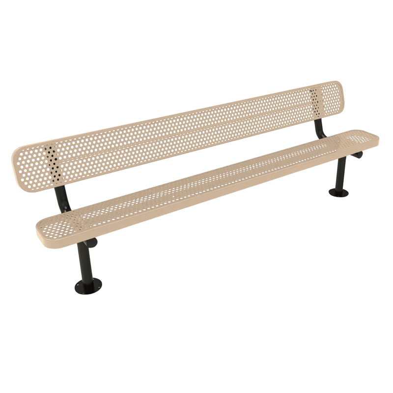 Load image into Gallery viewer, All-Climate Punched Steel Park Bench with Surface Mount Frame
