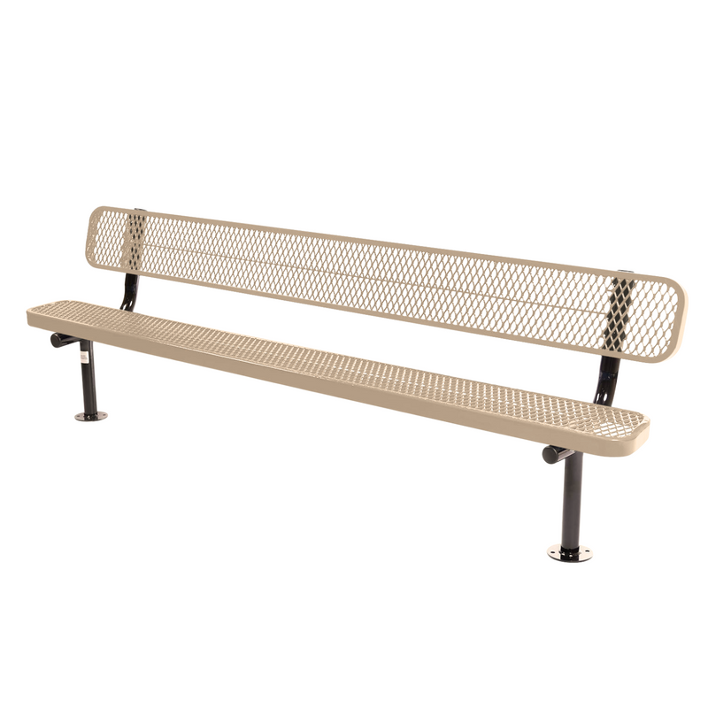 Load image into Gallery viewer, Commercial Expanded Metal Park Bench with Surface Mount Frame
