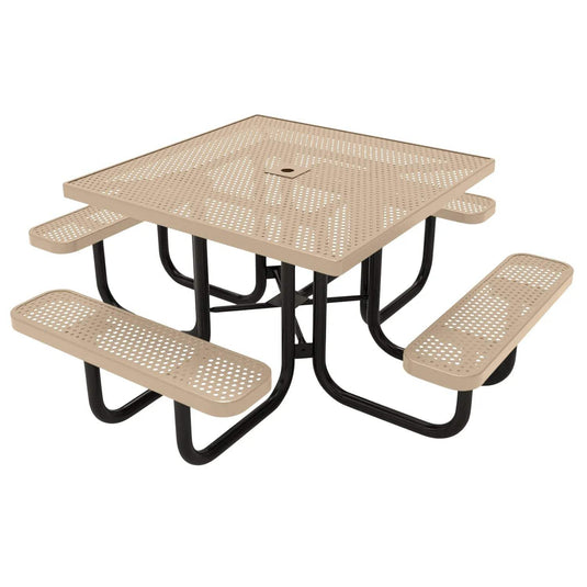 46" Square Metal Outdoor Picnic Table