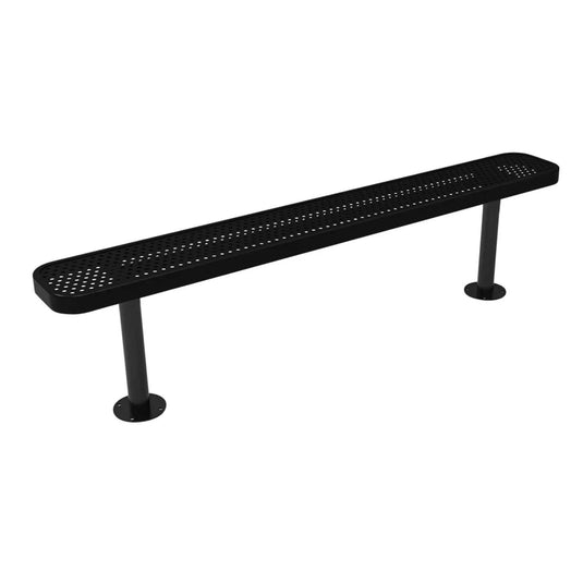 6FT Commercial Park Bench without Back, Surface Mount Frame