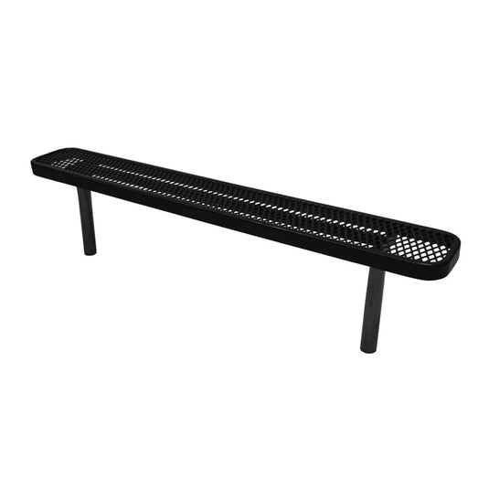 6FT Industrial Park Bench without Back, Inground Mount Frame