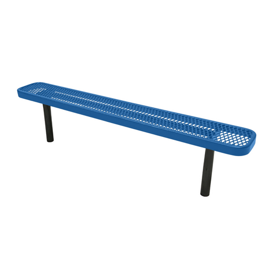 Industrial Expanded Metal Park Bench with Inground Mount Frame