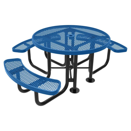 3-Seat Round Metal Outdoor Picnic Table