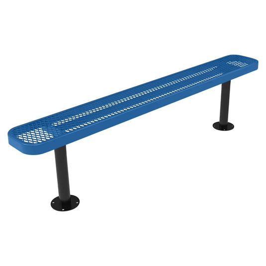 6FT Commercial Park Bench without Back, Surface Mount Frame