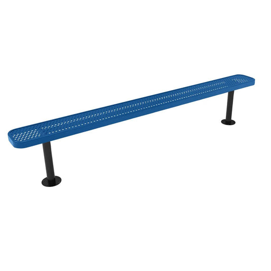 8FT Commercial Park Bench without Back, Surface Mount Frame