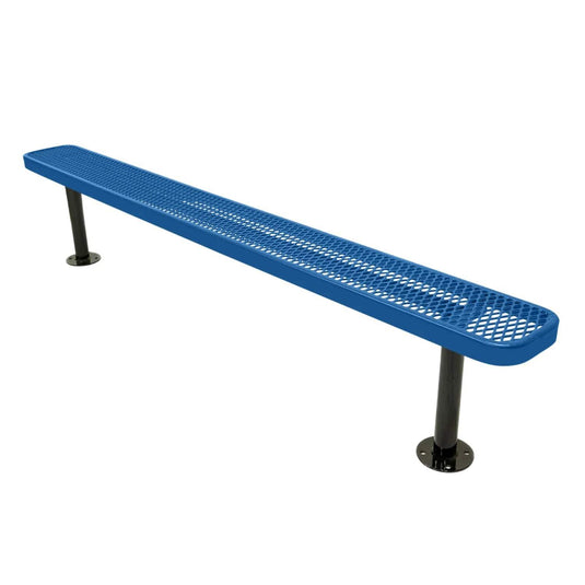 8FT Commercial Park Bench without Back, Surface Mount Frame