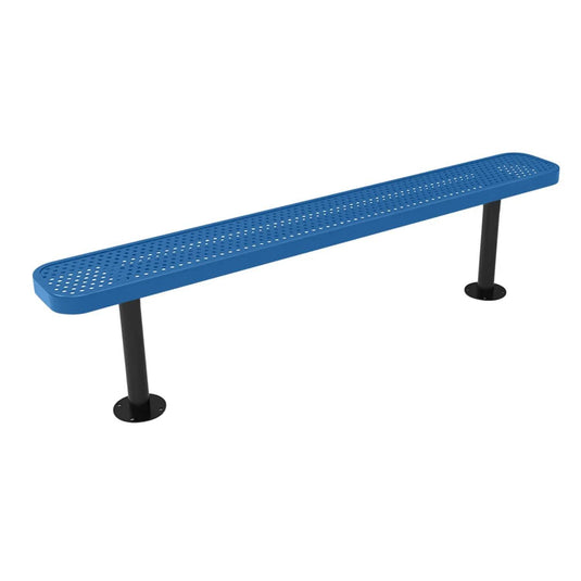 6FT Commercial Park Bench without Back, Surface Mount Frame