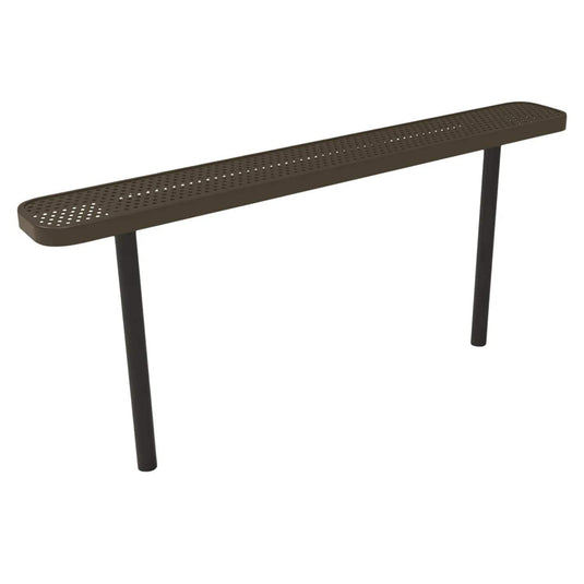 6FT Industrial Park Bench without Back, Inground Mount Frame