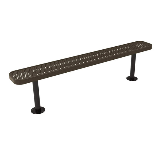 6FT Commercial Park Bench without Back, Surface Mount Frame