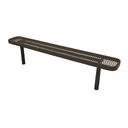 6FT Industrial Park Bench without Back, Inground Mount Frame