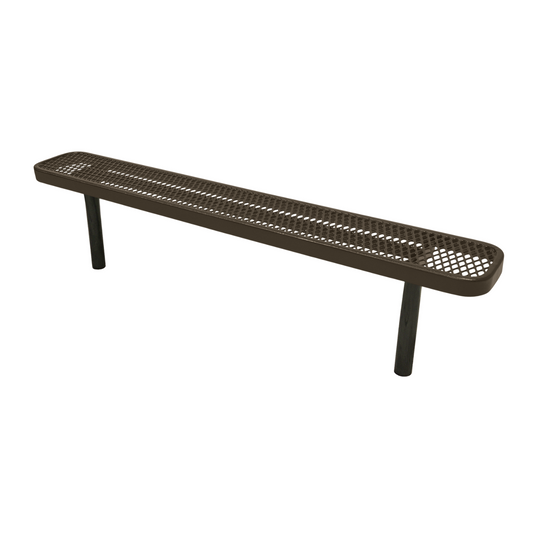 Industrial Expanded Metal Park Bench with Inground Mount Frame