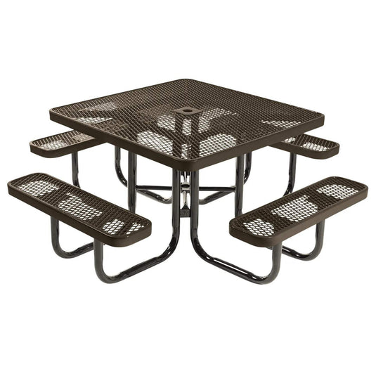 46" Square Metal Outdoor Picnic Table