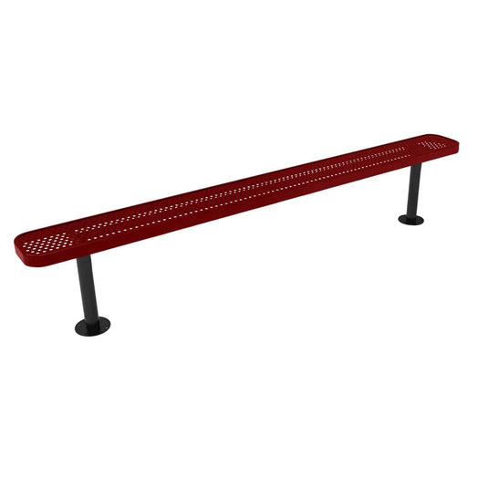 8FT Commercial Park Bench without Back, Surface Mount Frame