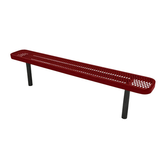 6FT Industrial Park Bench without Back, Inground Mount Frame