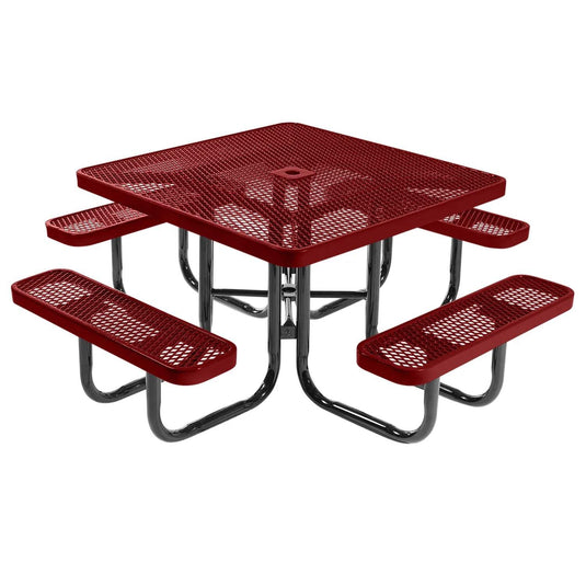 46" Square Metal Outdoor Picnic Table