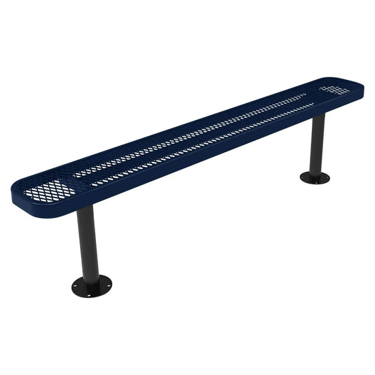 6FT Commercial Park Bench without Back, Surface Mount Frame