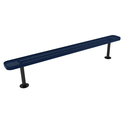 8FT Commercial Park Bench without Back, Surface Mount Frame