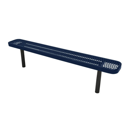 6FT Industrial Park Bench without Back, Inground Mount Frame